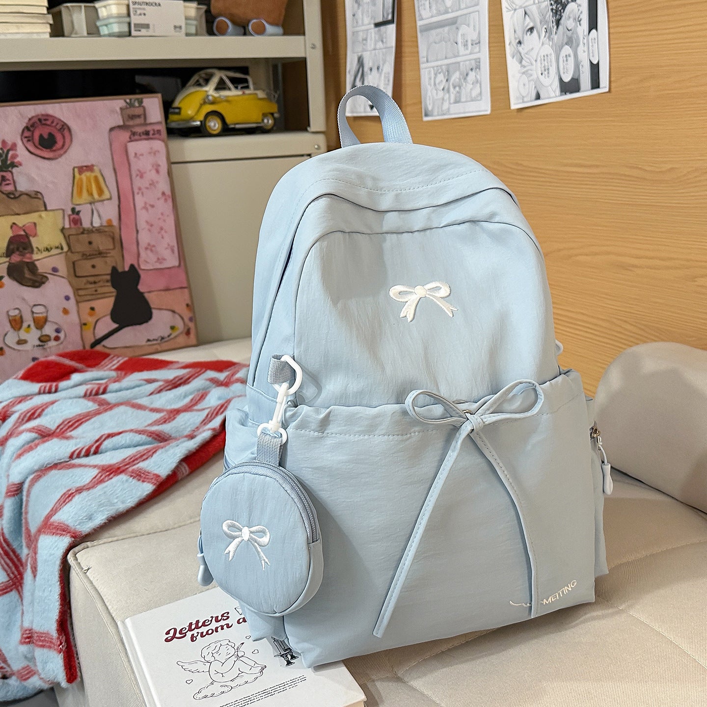 Rucksack mit Niedlichen Applikationen und Multifunktionalem Design Brehn
