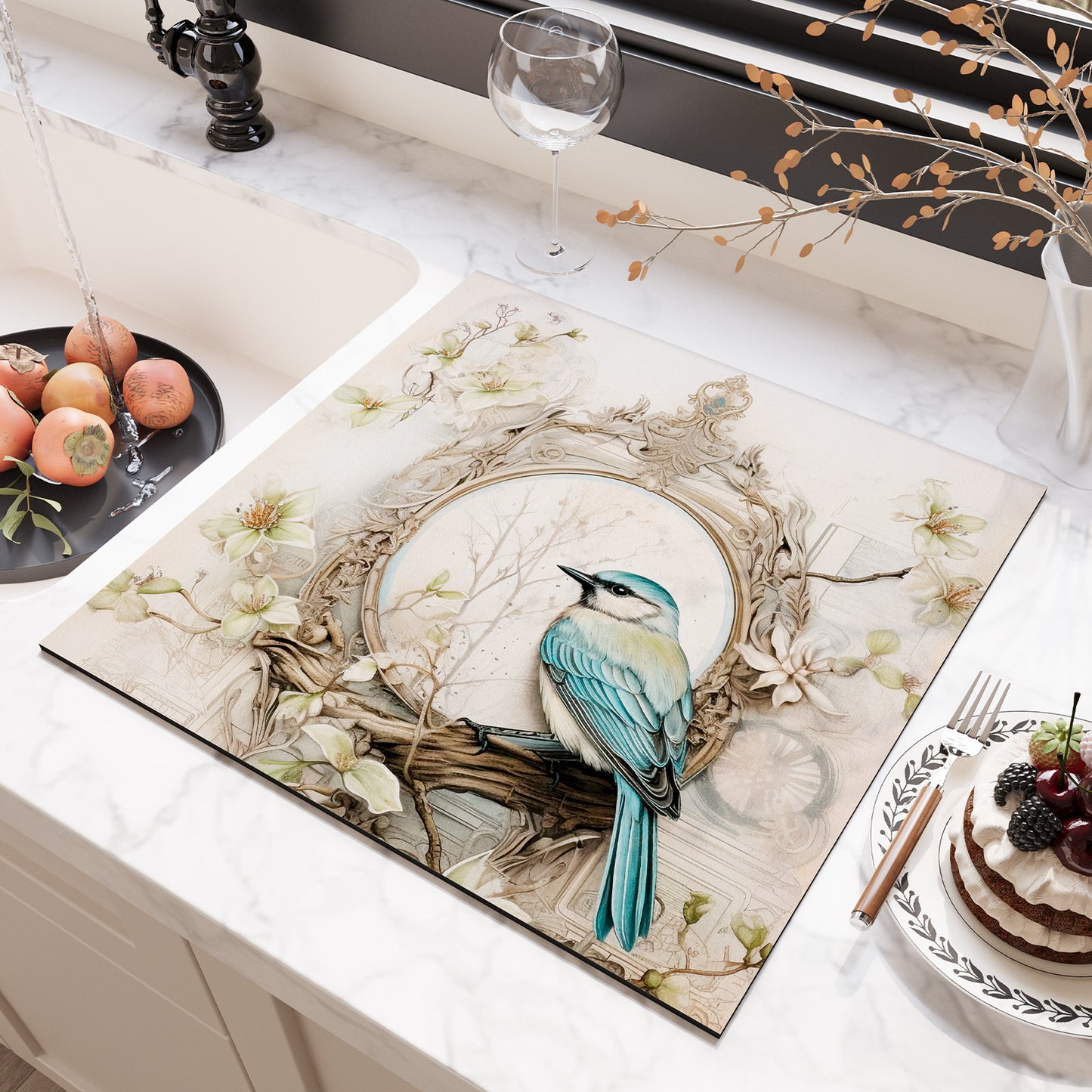 Florales Design Küchenoberflächenprotektor Brehn