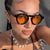 Damen modische runde Sonnenbrille mit transparentem Rahmen und UV-Schutz Brehn