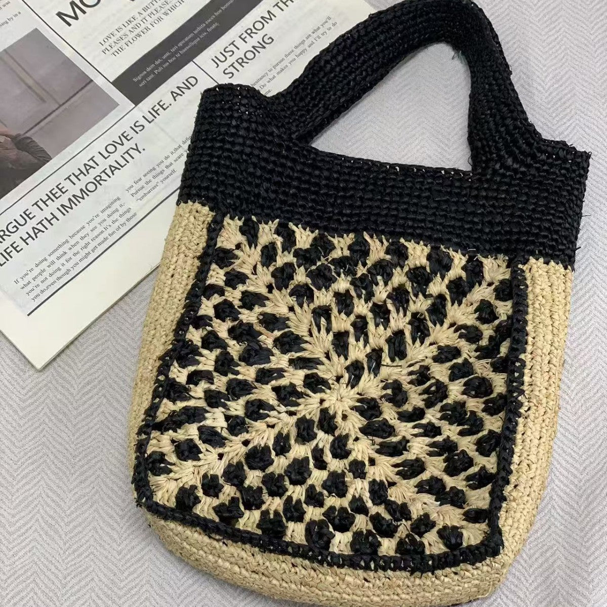 Handgefertigte Korbtasche mit Traditionellem Flechtmuster Brehn