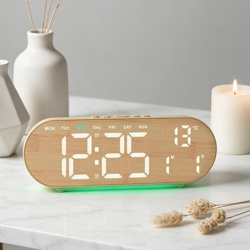 Digitaler Wecker mit Multifunktionalem Led-Display und Integrierter Thermometerfunktion Brehn