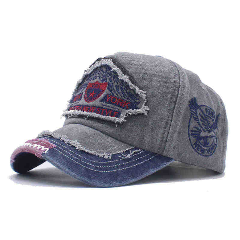 Herren Destroyed Denim Cap Brehn