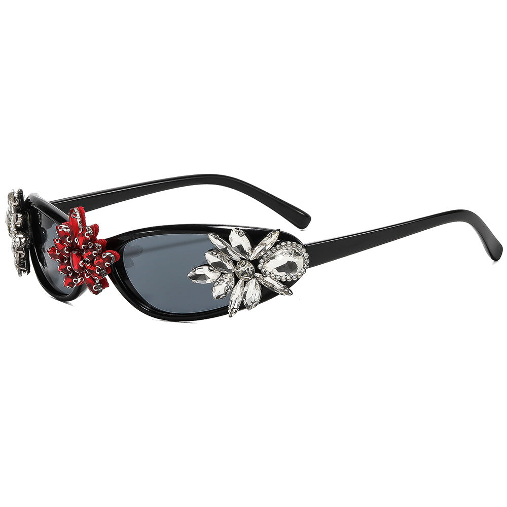 Damen Glamouröse Designer-Sonnenbrille mit floralen Akzenten Brehn