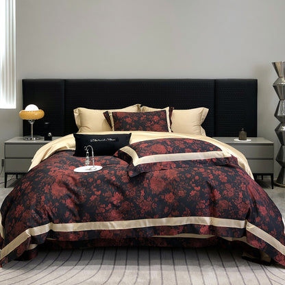 Luxuriöses Baumwollsatin-Bettwäsche-Set mit Tier-Toile-Motiv und Satinkante