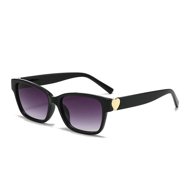 Damen modische quadratische Sonnenbrille mit Herz-Akzenten Brehn