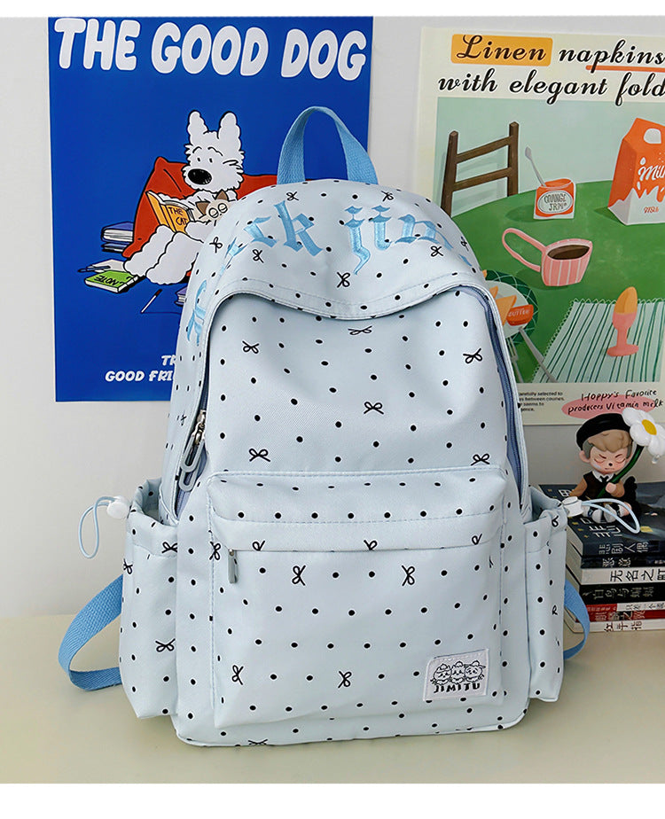 Lässiger Punktedruck Schulrucksack
