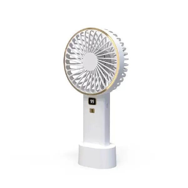 Unisex Einheitsgröße kompakt wiederaufladbarer tragbarer Ventilator mit digitaler Batteriestandsanzeige und Ladestation Brehn
