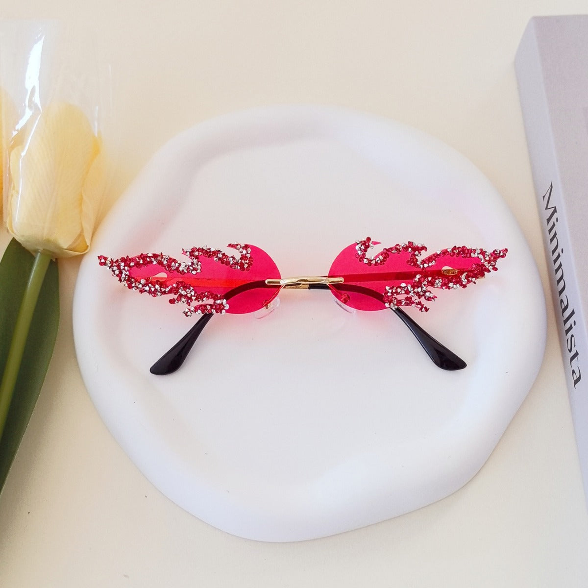 Damen extravagante Design-Sonnenbrille mit funkelnden Verzierungen Brehn