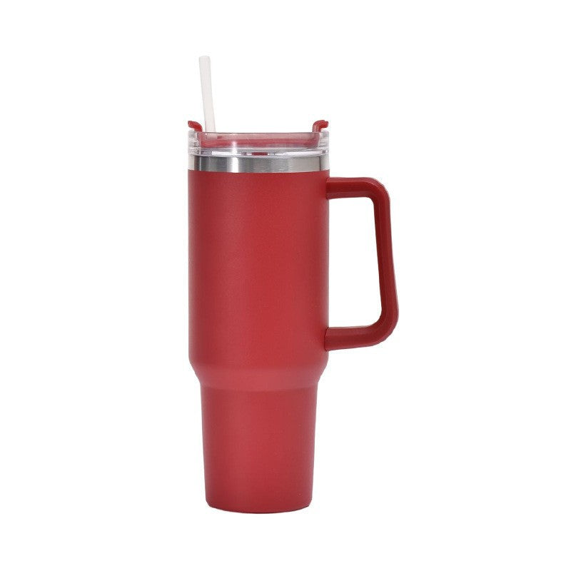 Damen Isolierbecher mit Trinkhalm und ergonomischem Griff Brehn