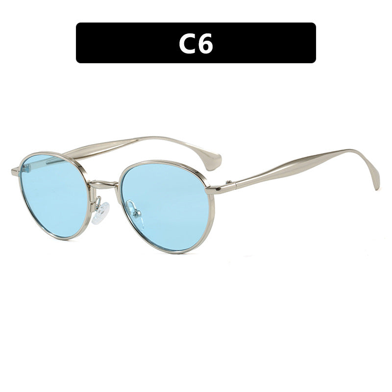 Damen runde Sonnenbrille mit elegantem Metallrahmen und UV-Schutz Brehn