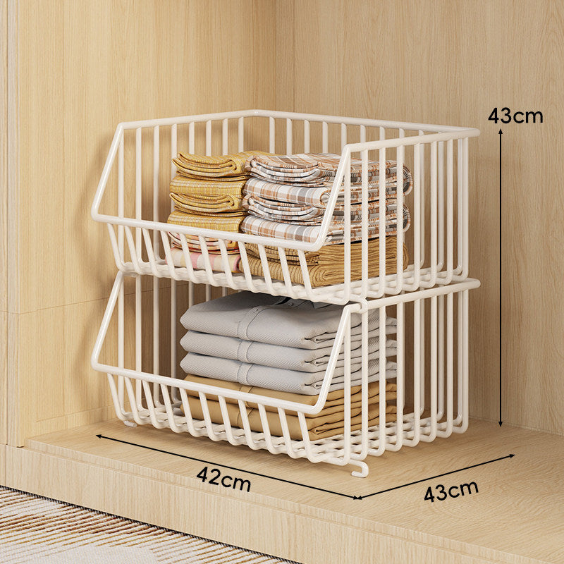 Drei-Tier Stapelbarer Draht Kleiderschrank Korb Organizer