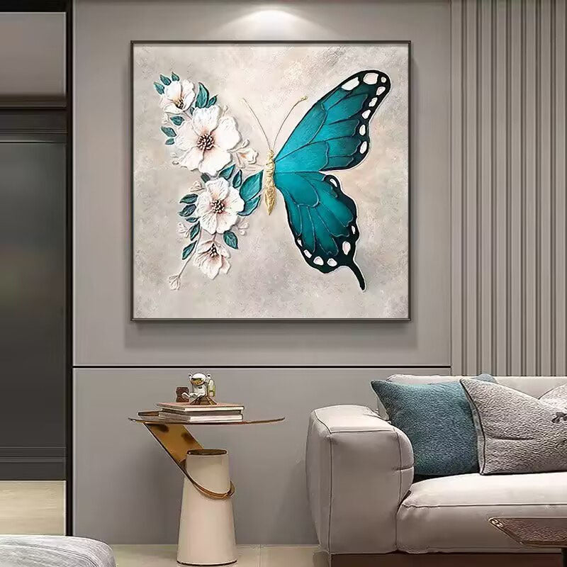 3D Schmetterling Blumen Wandkunst