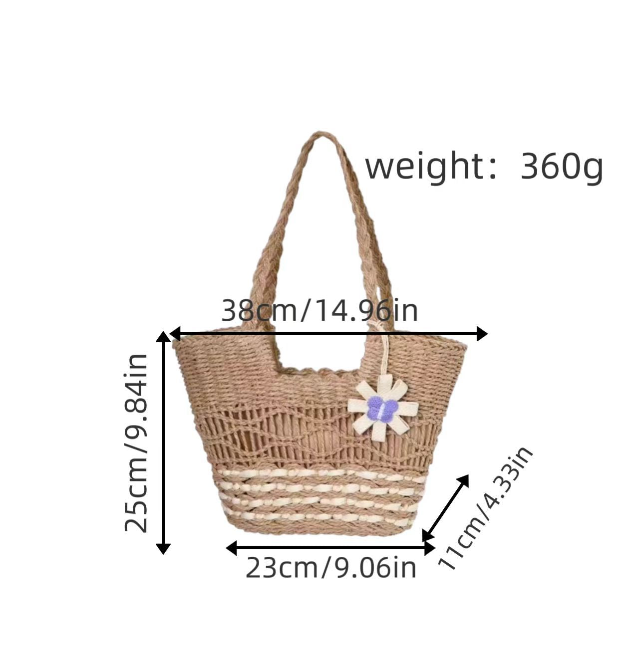 Geflochtene Bast-Strandtasche Brehn