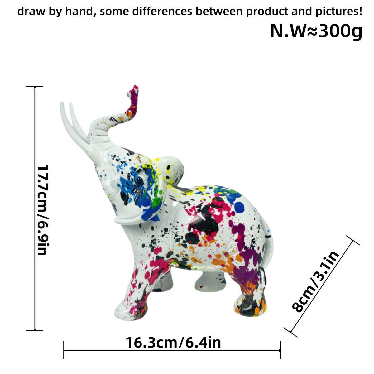 Kreative Elefantenfigur mit farbenfrohem Design Brehn