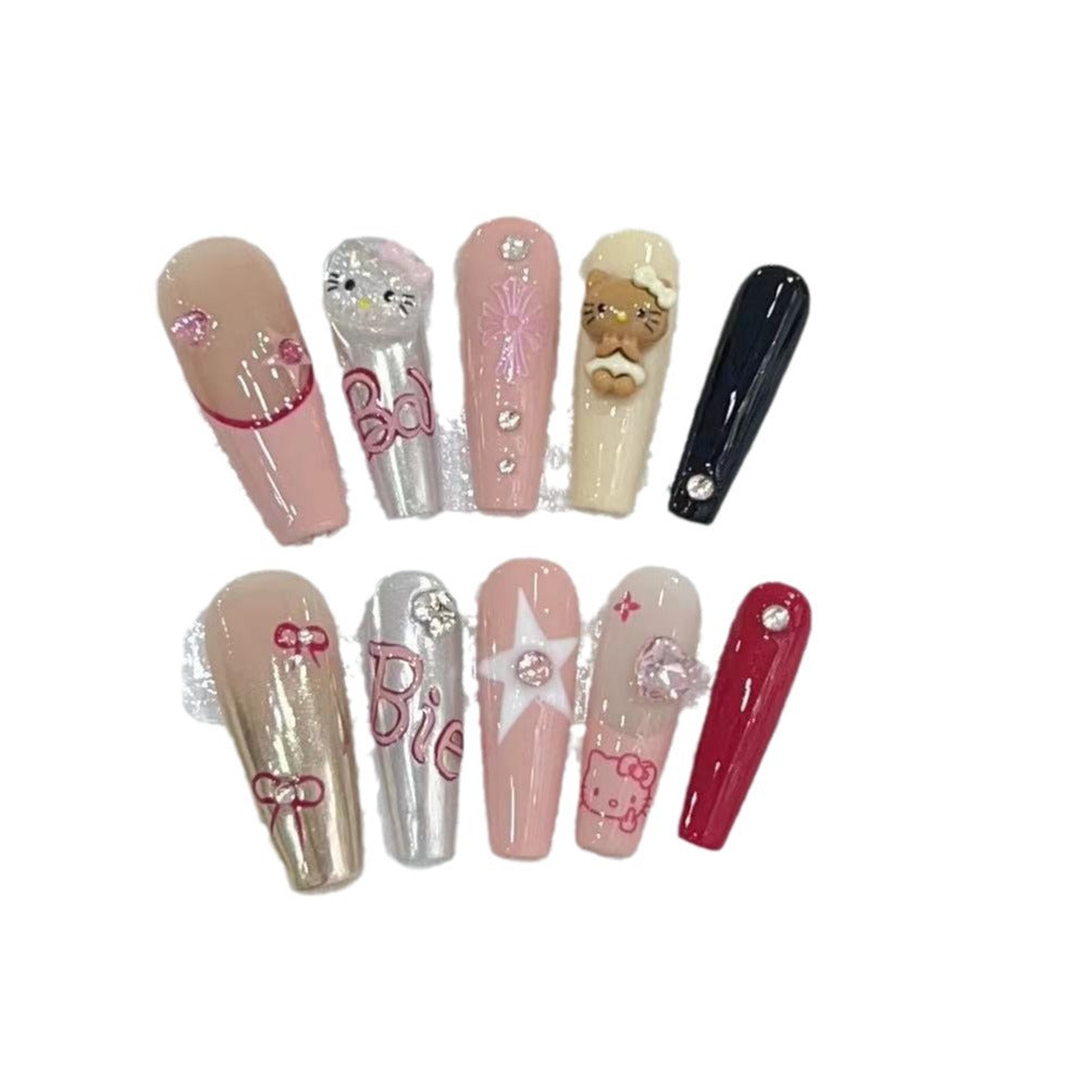 Süßes Cartoon Nagelkunstset Brehn