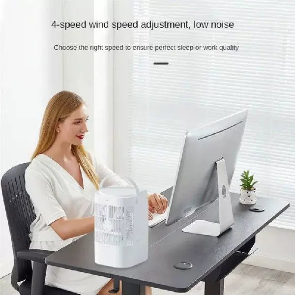 Unisex Einheitsgröße tragbarer Verdunstungstischventilator mit Griff und verstellbarem Multi-Geschwindigkeitsventilator Brehn