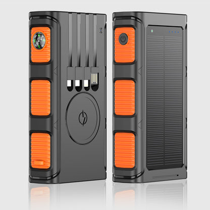 Solar Powerbank mit Integriertem Kompass und Mehreren Ladeanschlüssen Brehn