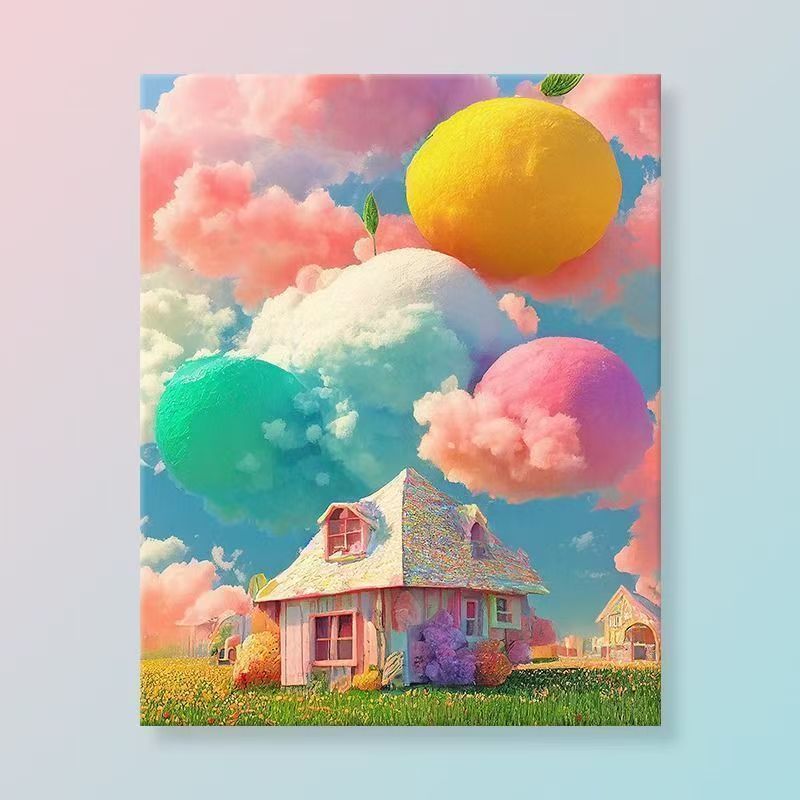 Verspielt Fantasie Landschaft Leinwand Kunst Brehn