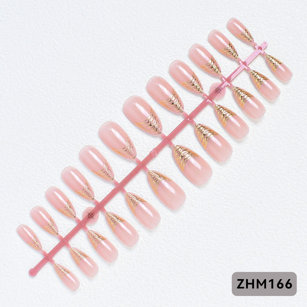 Elegante Press-On Nagelspitzen mit goldenen Details Brehn