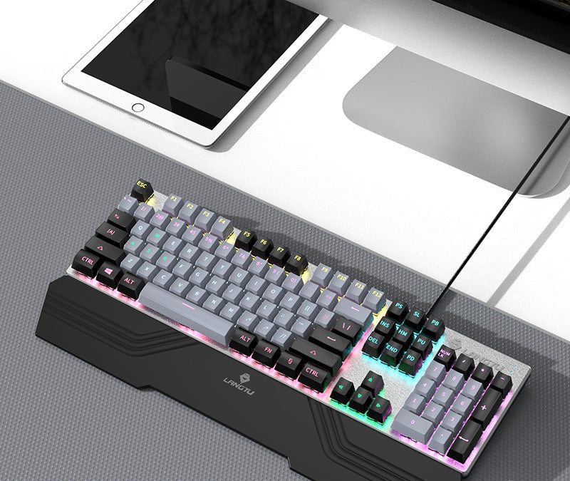 Verdrahtete mechanische Tastatur mit RGB-Beleuchtungseffekten Brehn