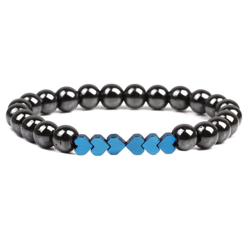 Natürliche Steinperlenarmband mit Herzakzenten Brehn