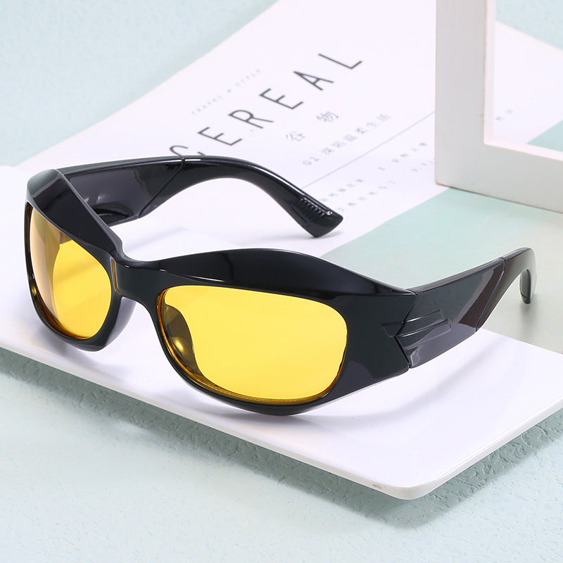 Damen Retro-Sonnenbrille im trendigen Schilddesign Brehn