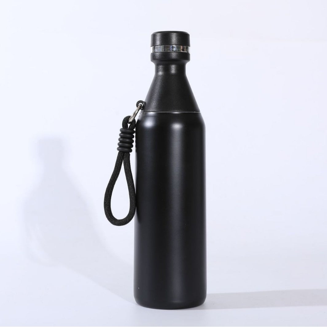 Damen isolierte Edelstahl Trinkflasche mit praktischem Tragegriff Brehn