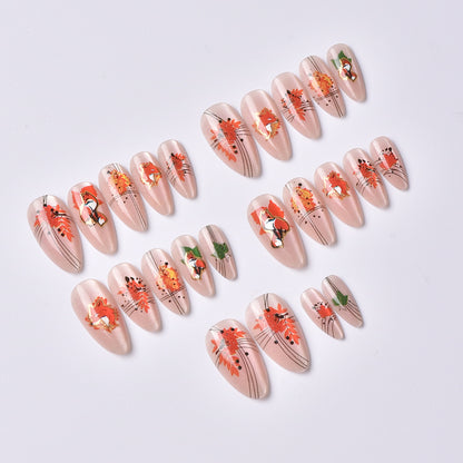 Herbst-Themen Press-On Nagelkunst Set Brehn
