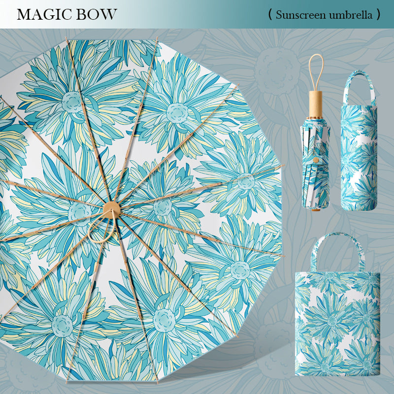 Damen Sonnenschutzregenschirm im floralen Design Brehn