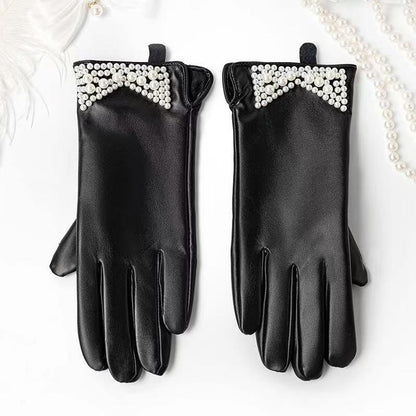 Elegante Lederhandschuhe mit Kettendetails Brehn