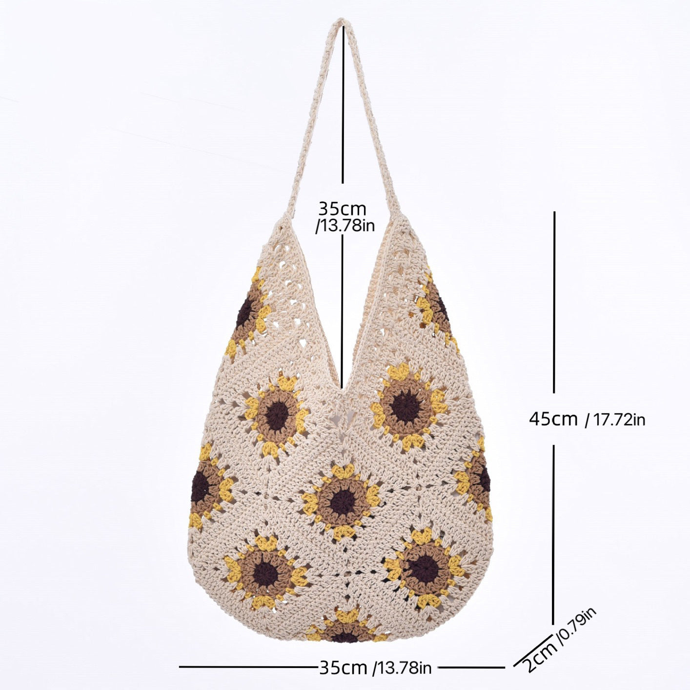 Handgeknüpfte Umhängetasche mit Floralem Design Brehn