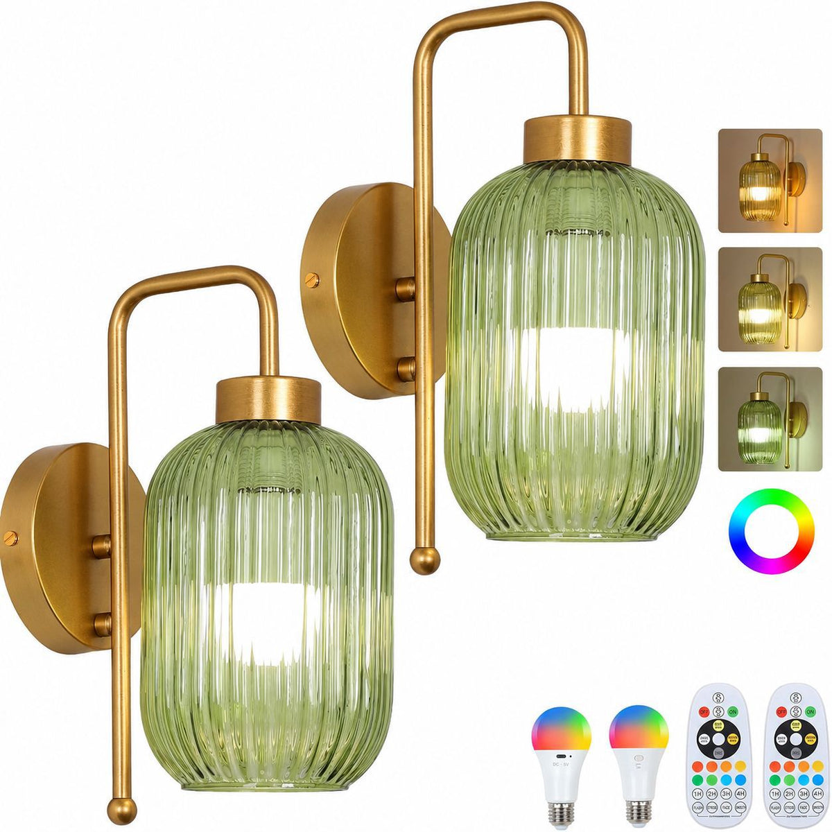 Elegante Glaswandlampe mit verstellbarer Beleuchtung