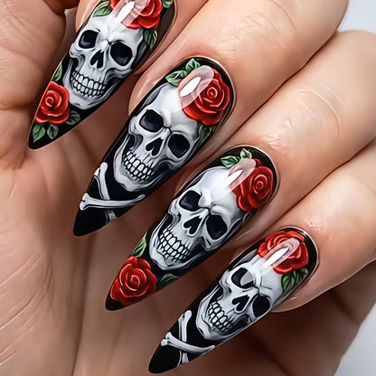 Skullblumen-Nagelkunstdesign Brehn