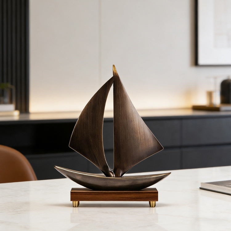 Maritimen Decorativen Segelboot Skulptur