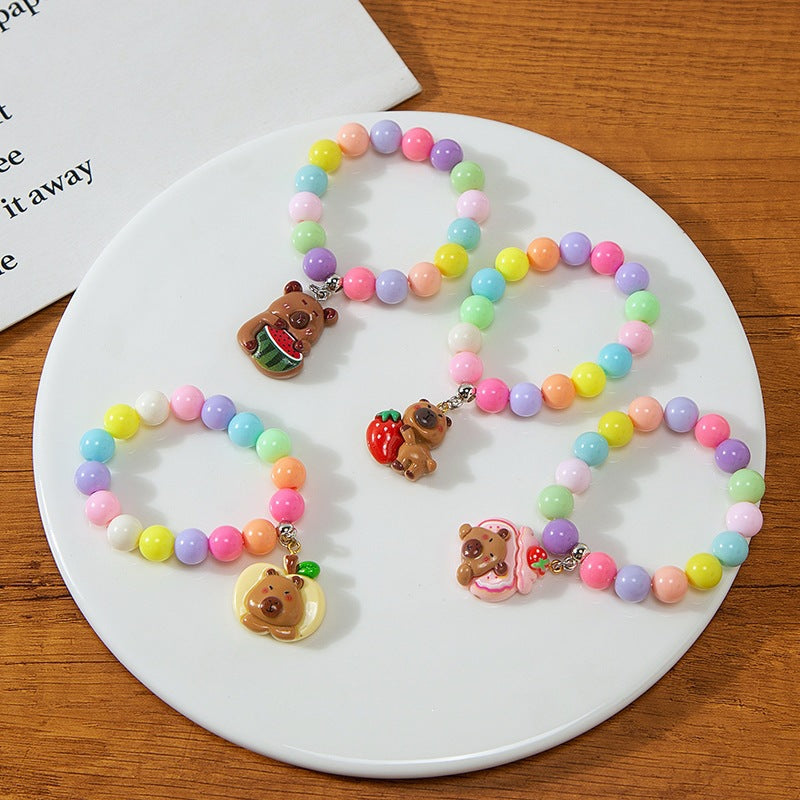 Buntes Kinderarmband mit Bearbeitetem Anhänger Brehn
