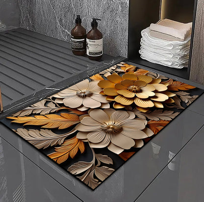 3D Floral Design Badmatte Brehn