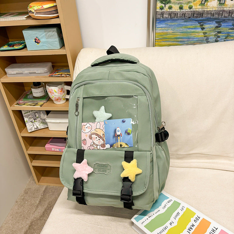 Trendiger transparenter Rucksack mit Fronttasche