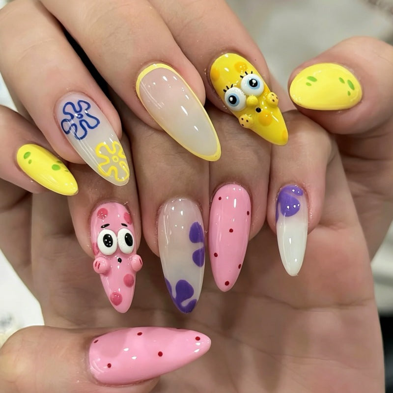 Verspieltes Cartoon Press-On Nagelset Brehn