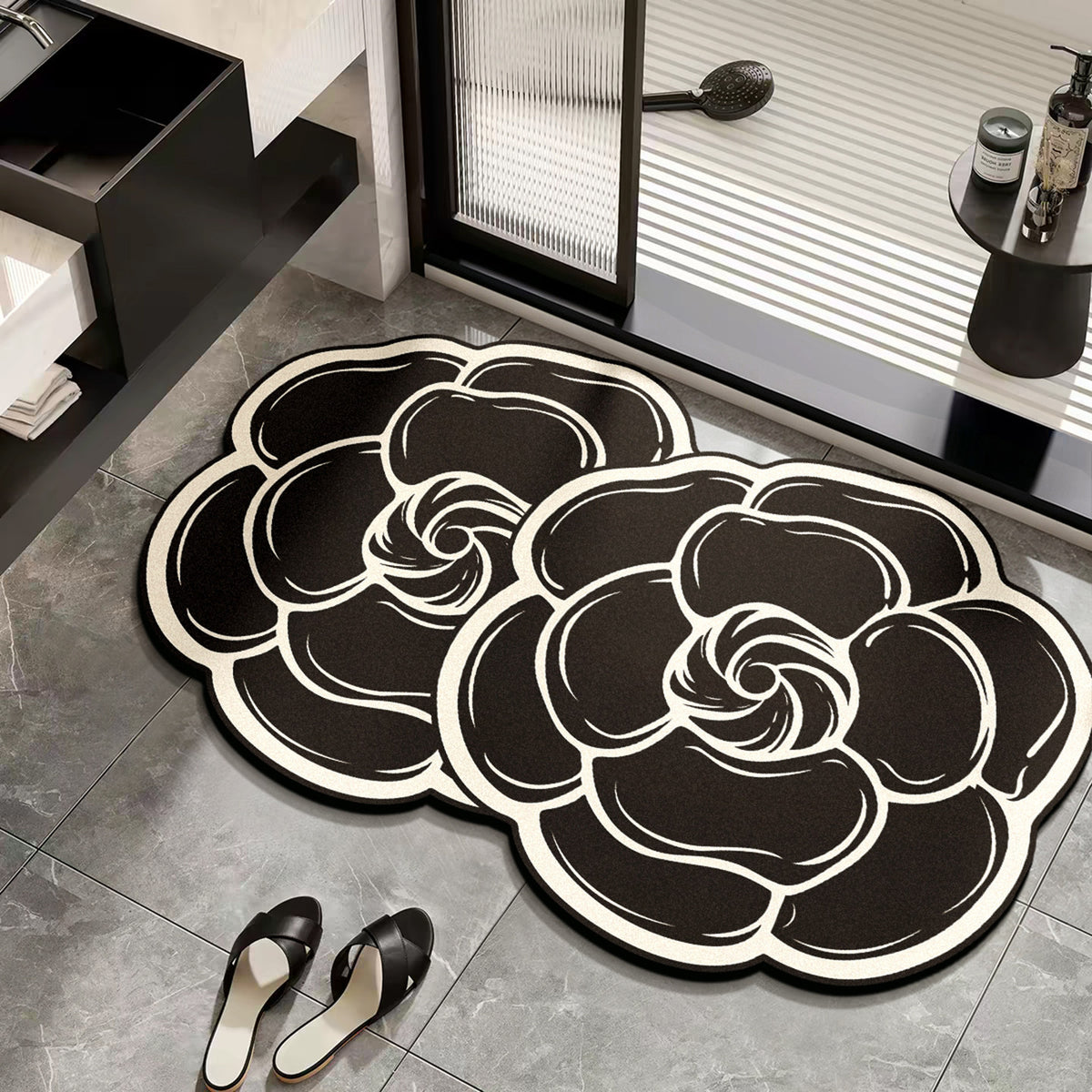 Floral Design Badezimmermatte