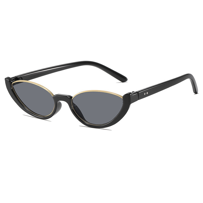 Retro-inspirierte klare Rahmen Cat Eye Sonnenbrille Brehn