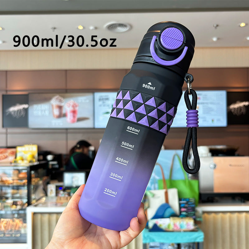 Damen Sportliche Wasserflasche mit praktischer Messskala Brehn