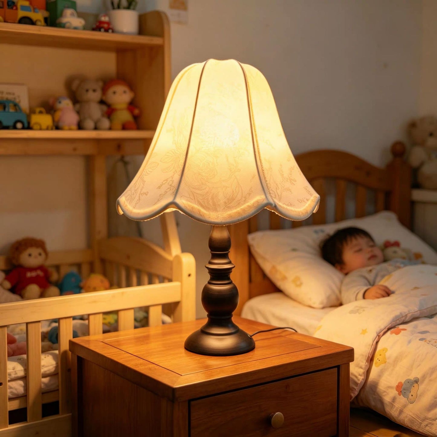 Stoff Schatten Nachttischlampe
