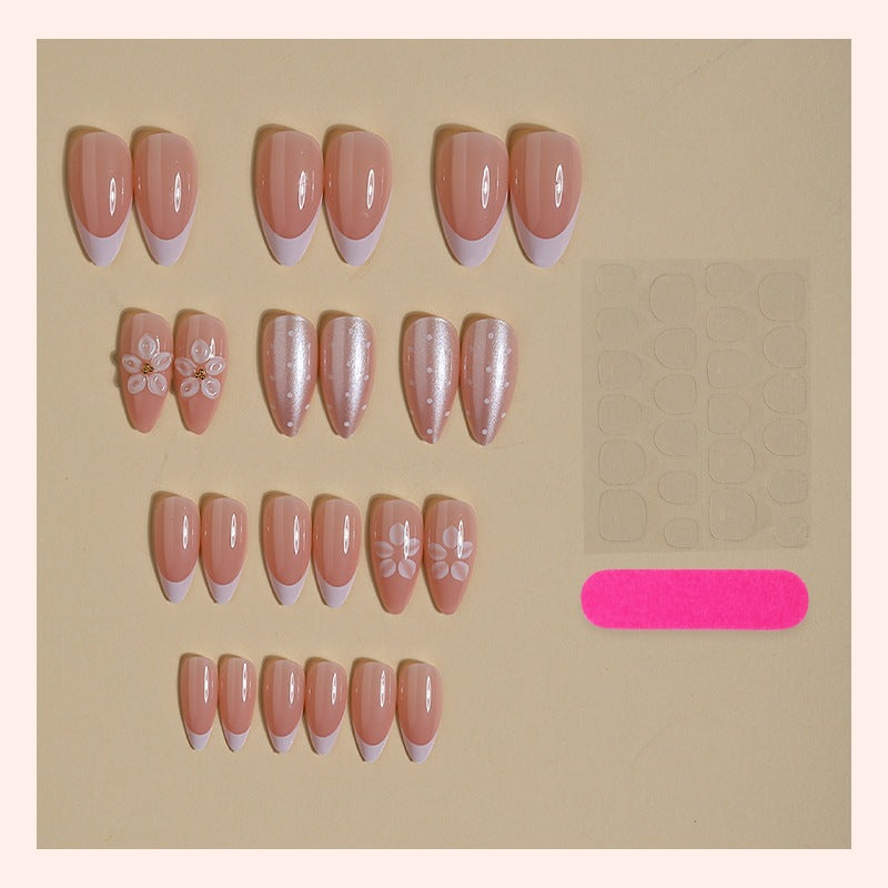 Kunstnagelset mit eleganten Blumen- und Glitzerdesigns Brehn