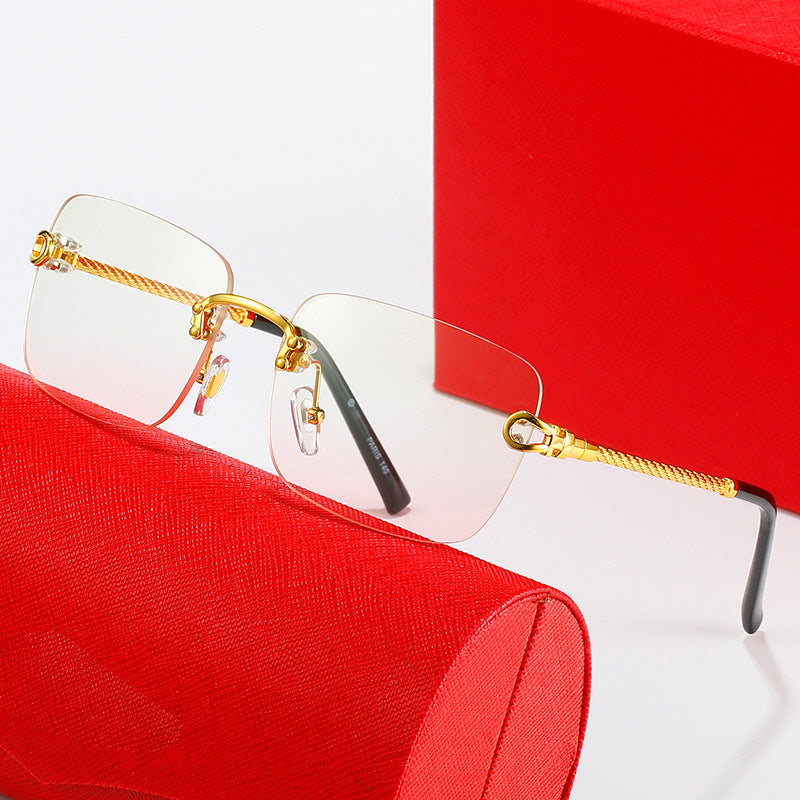 Damen quadratische Sonnenbrille mit luxuriösem, goldverziertem Rahmen und schützenden Gläsern Brehn