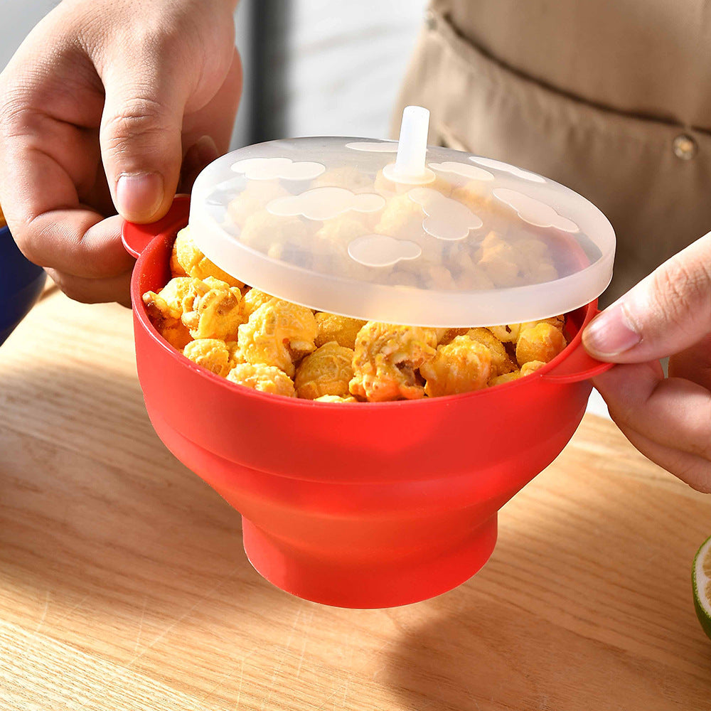 Silikon Popcornbehälter mit Deckel Brehn