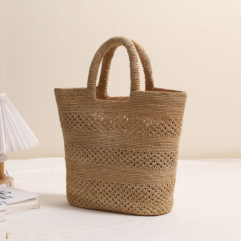 Handgefertigte Strandtasche Aus Geflochtenem Naturmaterial Brehn