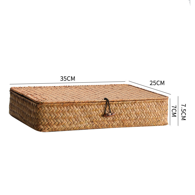 Unisex Handgewebte Aufbewahrungsbox mit Deckel Brehn