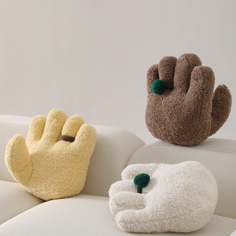 Plüsch-Dekokissen in Handform mit Pompon-Applikation Brehn