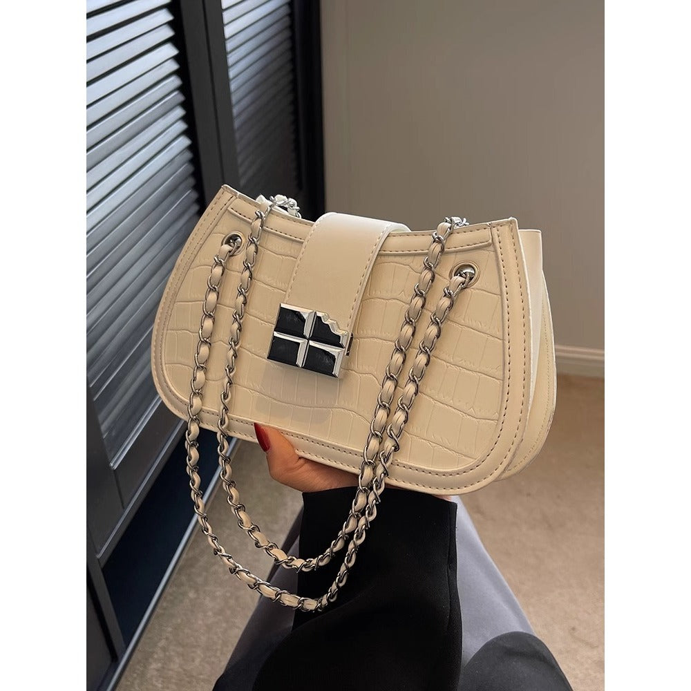 Krokodil-Prägung Abend-Handtasche Brehn