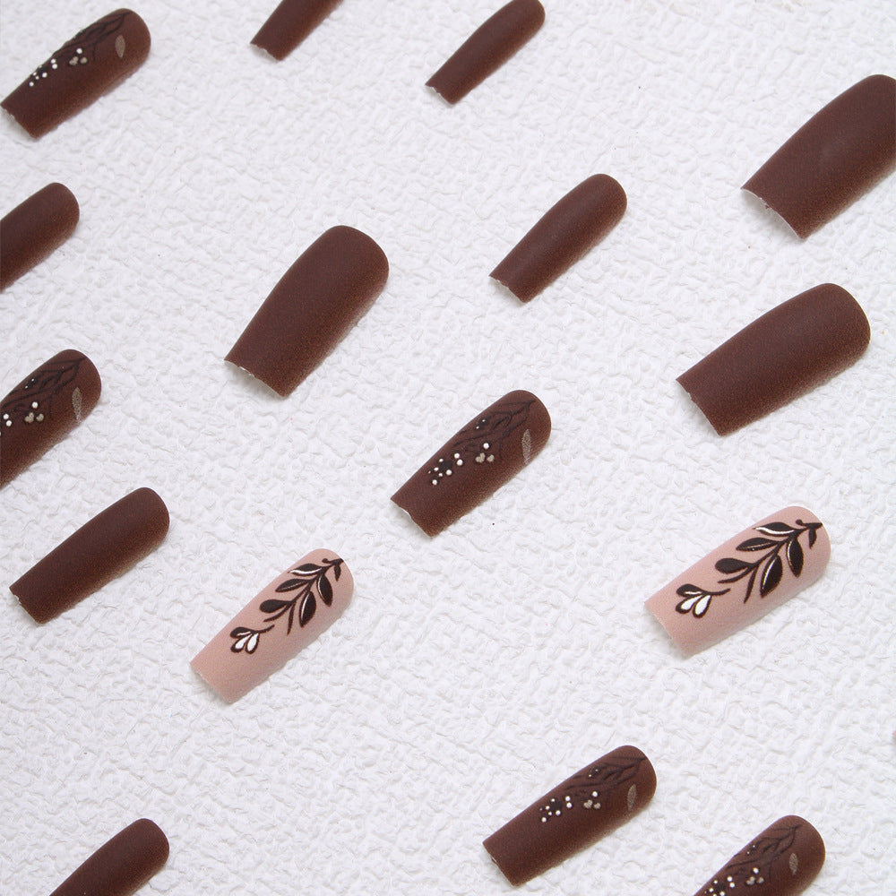 Elegante florale matte Press-On Nägel Brehn